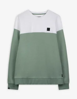 Sweatshirt - Color-Blocking - türkis