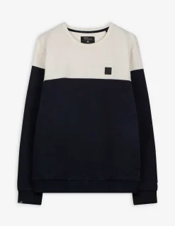 Sweatshirt - Color-Blocking - dunkelblau