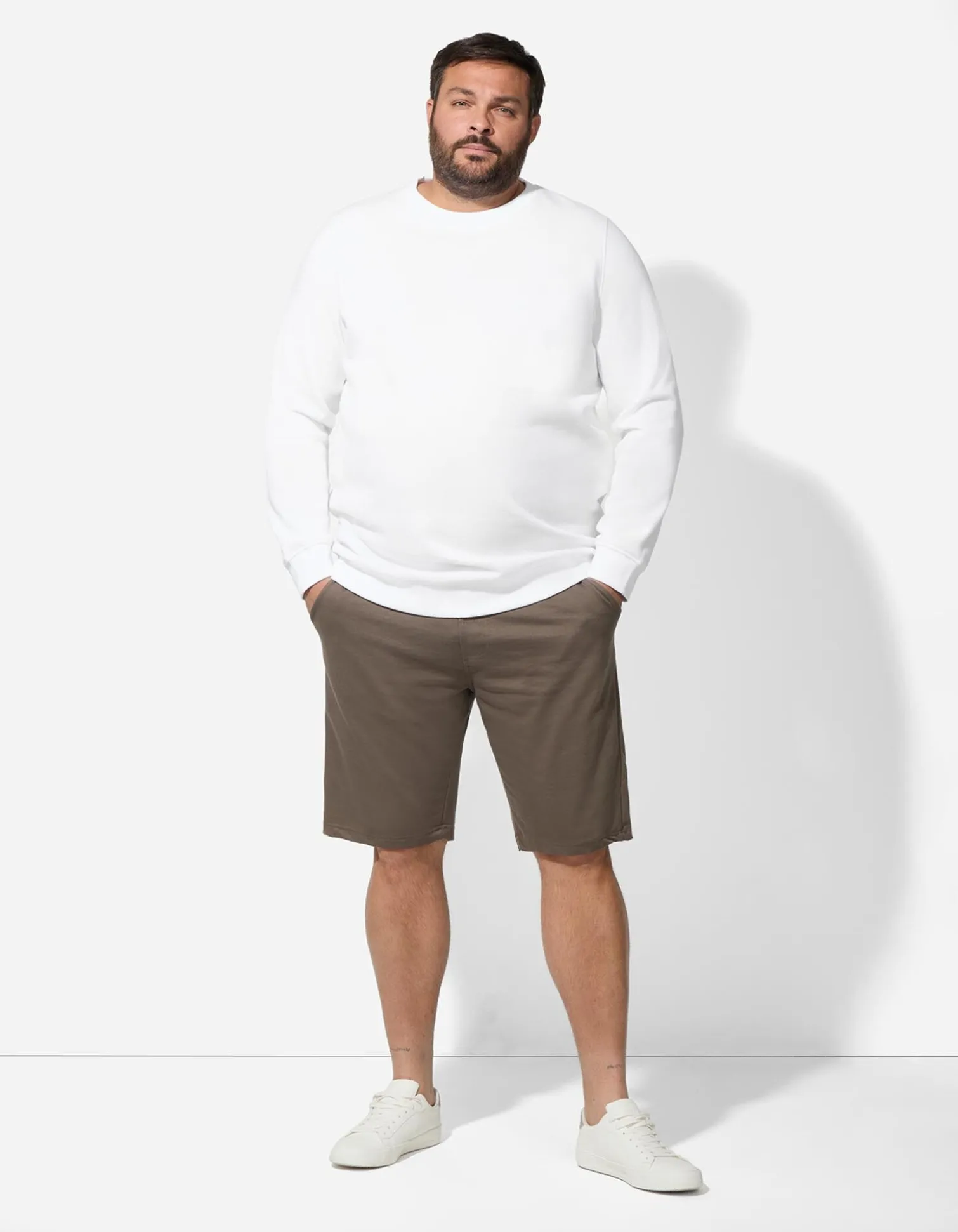 Sweatshirt - einfarbig - weiß