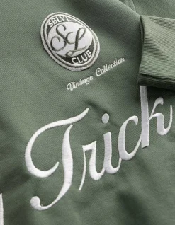 Sweatshirt - Polokragen - dunkelgrün