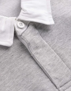 Sweatshirt - Polokragen - grau