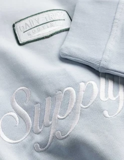 Sweatshirt - Polokragen - hellblau