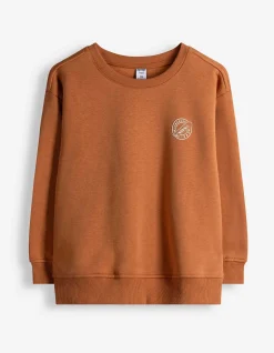 Sweatshirt - Print - hellbraun