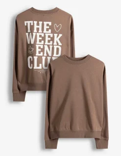 Sweatshirt - Rückenprint - braun