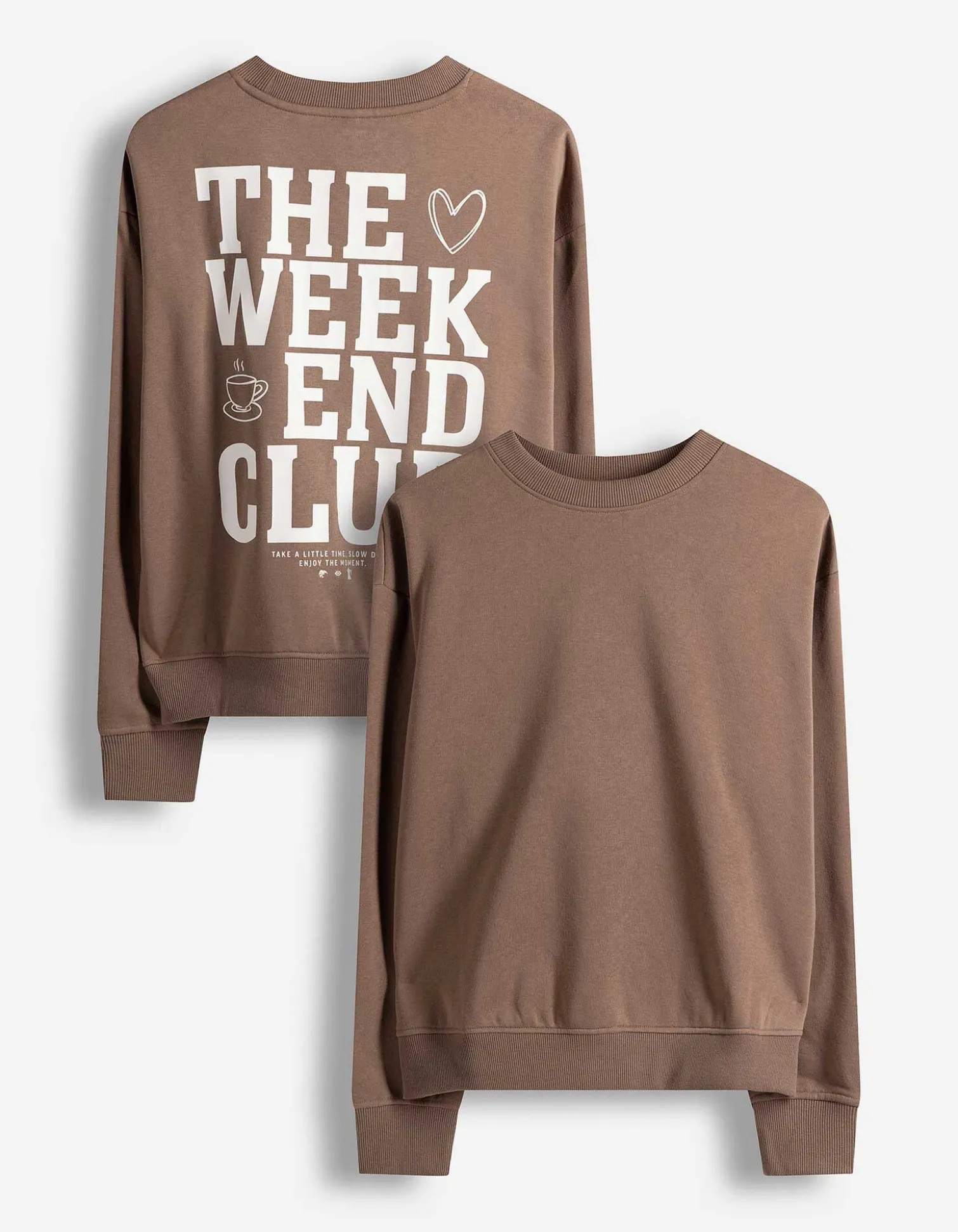 Sweatshirt - Rückenprint - braun