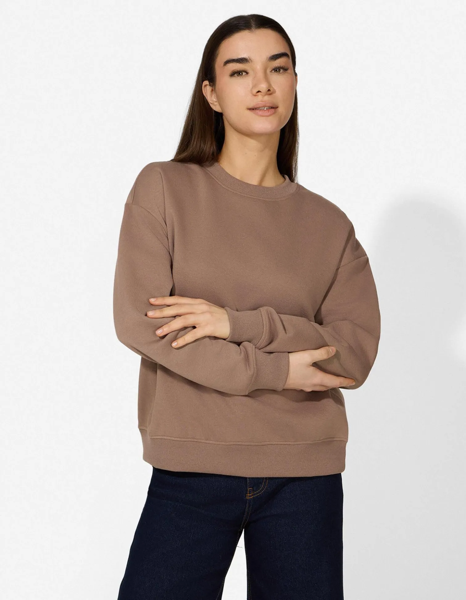 Sweatshirt - Rückenprint - braun