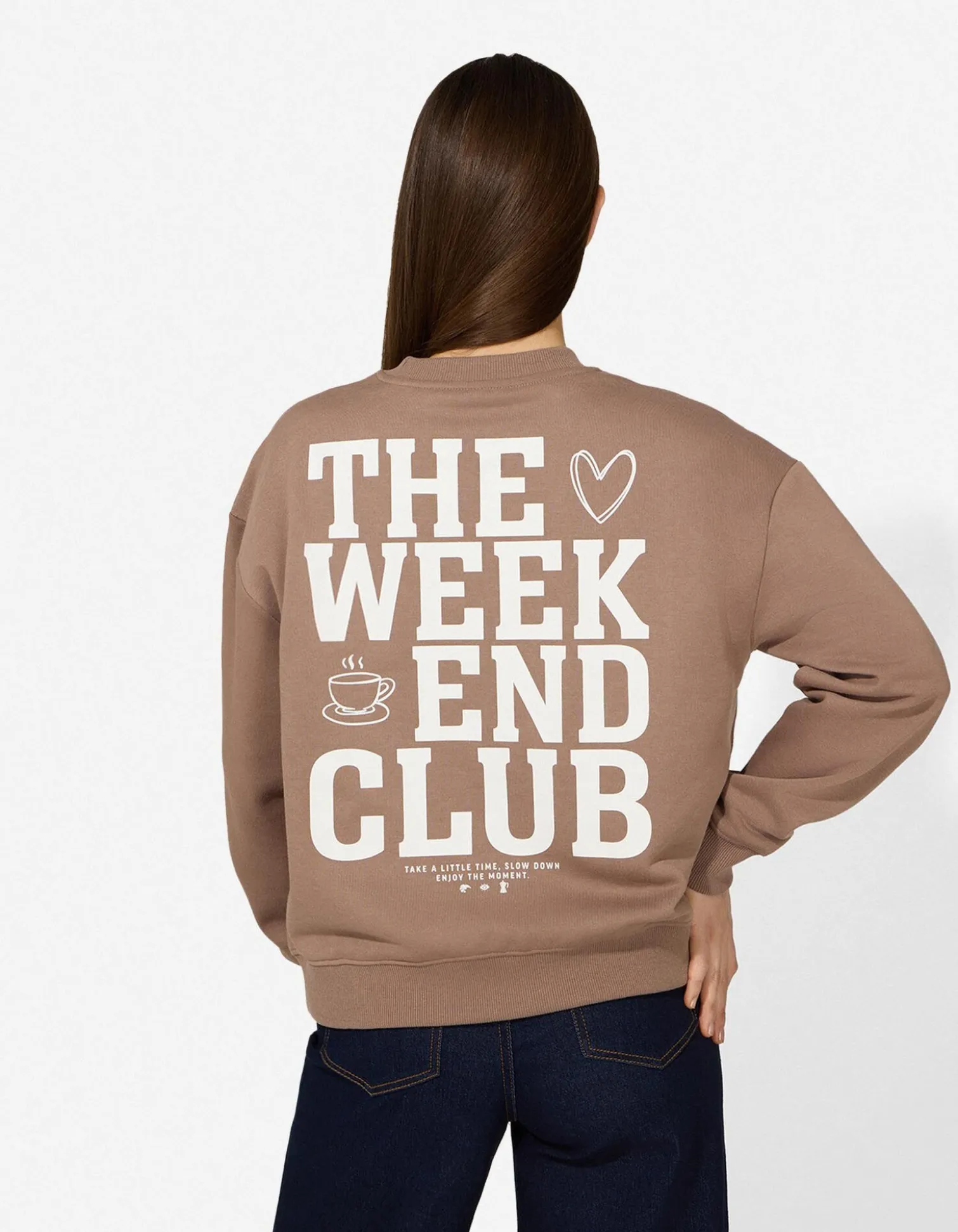 Sweatshirt - Rückenprint - braun