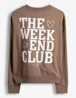 Sweatshirt - Rückenprint - braun