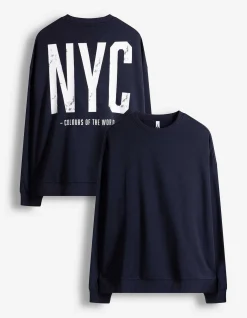Sweatshirt - Rückenprint - dunkelblau