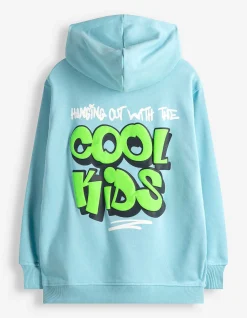 Sweatshirt - Rückenprint - hellblau