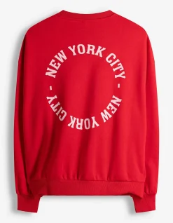 Sweatshirt - Rückenprint - rot