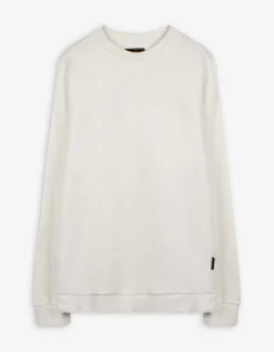 Sweatshirt - Rundhals-Ausschnitt - weiß