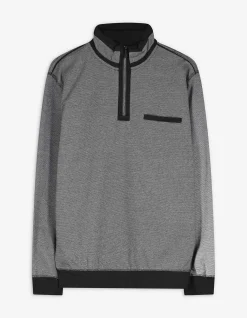 Sweatshirt - Stehkragen - schwarz