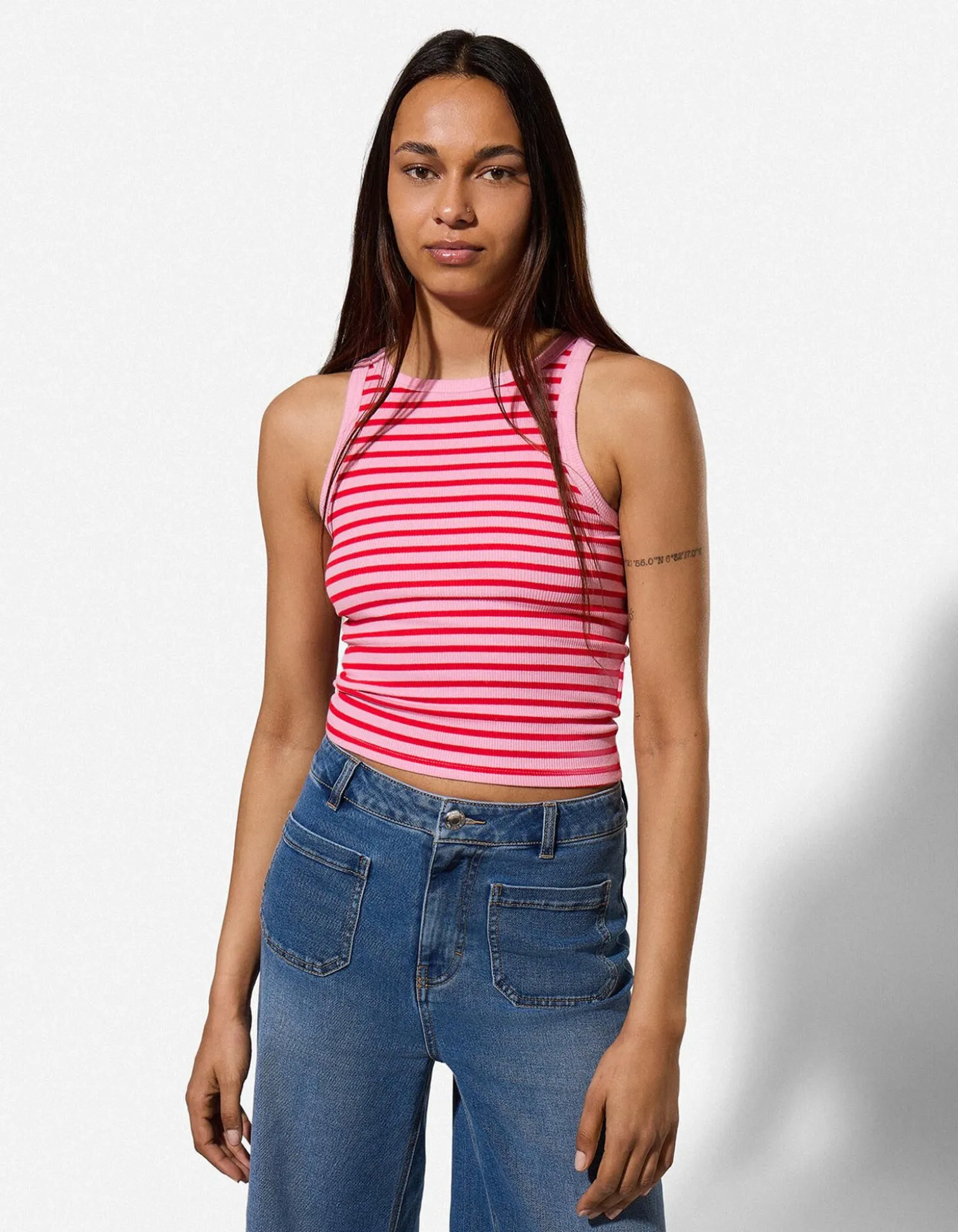 Tanktop - Rippenstruktur - Pink