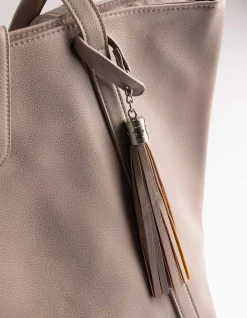 Tasche - Kunstleder - beige