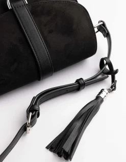 Tasche - Wildlederimitat - schwarz
