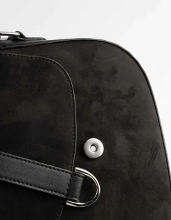 Tasche - Wildlederimitat - schwarz