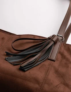 Tasche - Wildlederimitat - dunkelbraun