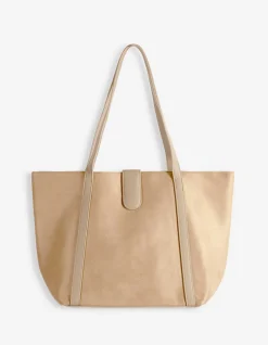 Tasche - Wildlederimitat - beige