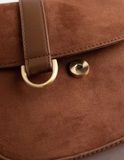 Tasche - Wildlederimitat - dunkelbraun