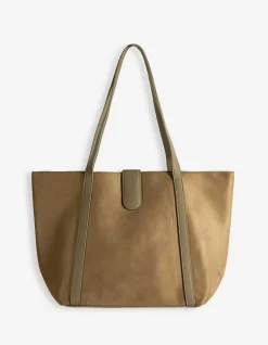 Tasche - Wildlederimitat - dunkelgrün