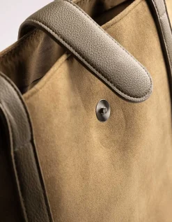 Tasche - Wildlederimitat - dunkelgrün