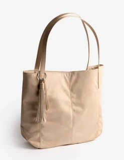 Tasche - Wildlederimitat - beige