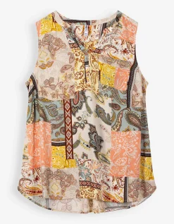 Top - Allover-Muster - orange