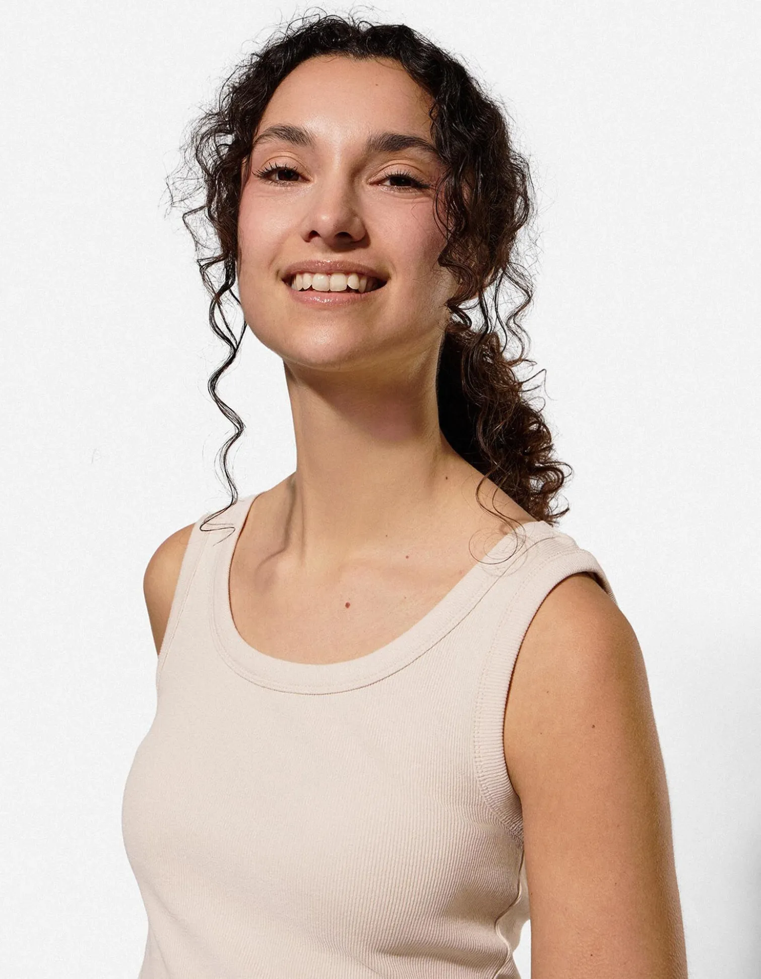Top - Rippenstruktur - Beige