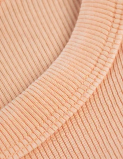 Top - Rippenstruktur - orange