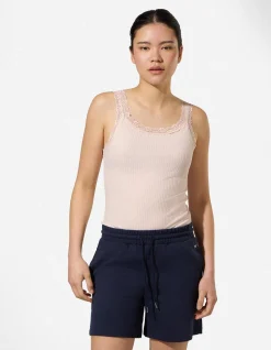 Top - Spitzenbesatz - rosa