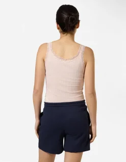Top - Spitzenbesatz - rosa