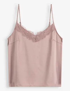 Top - Spitzenbesatz - rosa