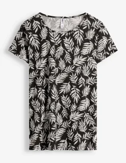 T-Shirt - Allover-Muster - schwarz