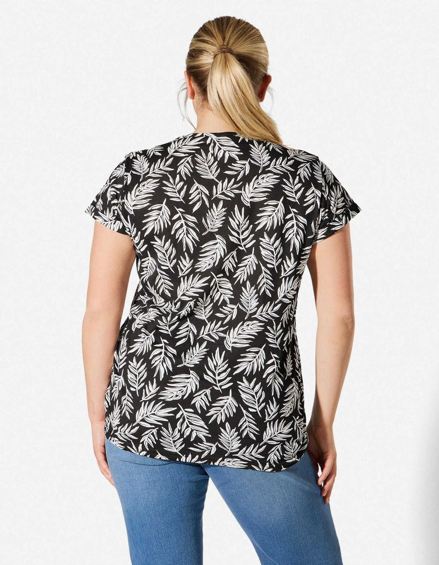 T-Shirt - Allover-Muster - schwarz