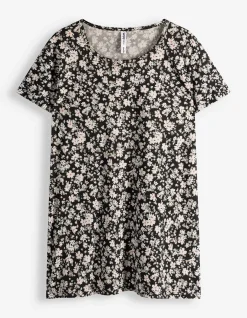 T-Shirt - Allover-Muster - schwarz