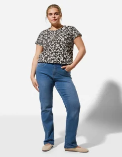 T-Shirt - Allover-Muster - schwarz