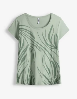 T-Shirt - Allover-Muster - türkis