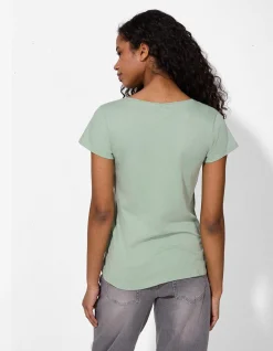 T-Shirt - Allover-Muster - türkis