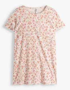 T-Shirt - Allover-Muster - weiß