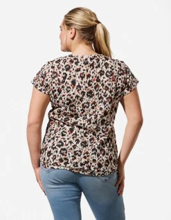 T-Shirt - Allover-Muster - weiß