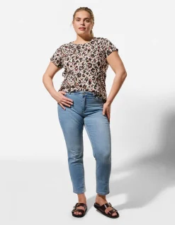 T-Shirt - Allover-Muster - weiß