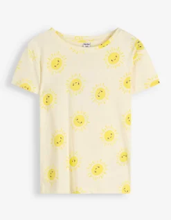 T-Shirt - Allover-Print - gelb