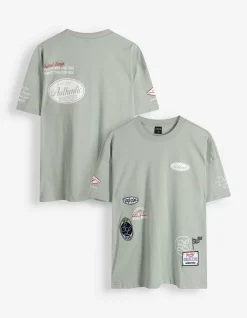 T-Shirt - Allover-Print - hellgrün