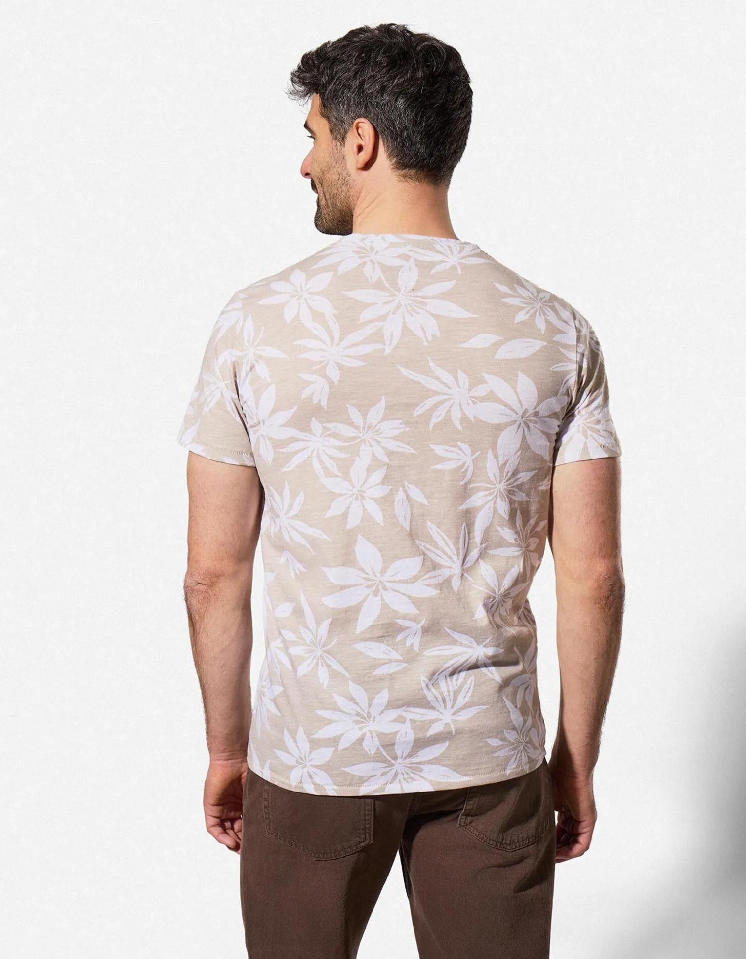 T-Shirt - Allover-Print - weiß