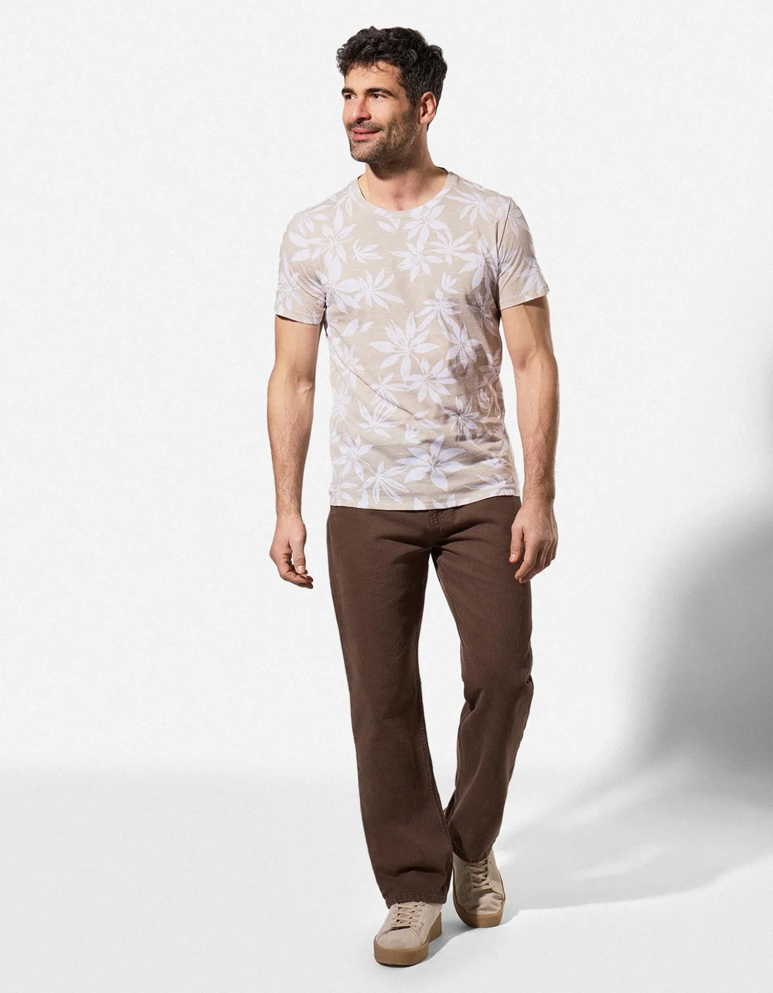 T-Shirt - Allover-Print - weiß