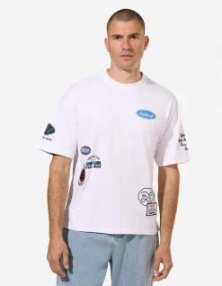 T-Shirt - Allover-Print - weiß