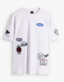 T-Shirt - Allover-Print - weiß