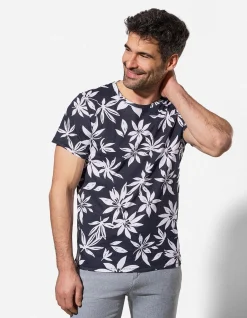 T-Shirt - Allover-Print - weiß