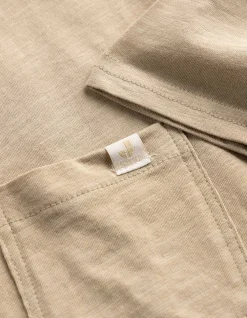 T-Shirt - Brusttasche - beige